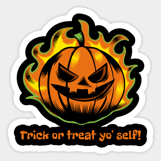 Halloween Trick or Treat yo'self Sticker by WPKs Design & Co